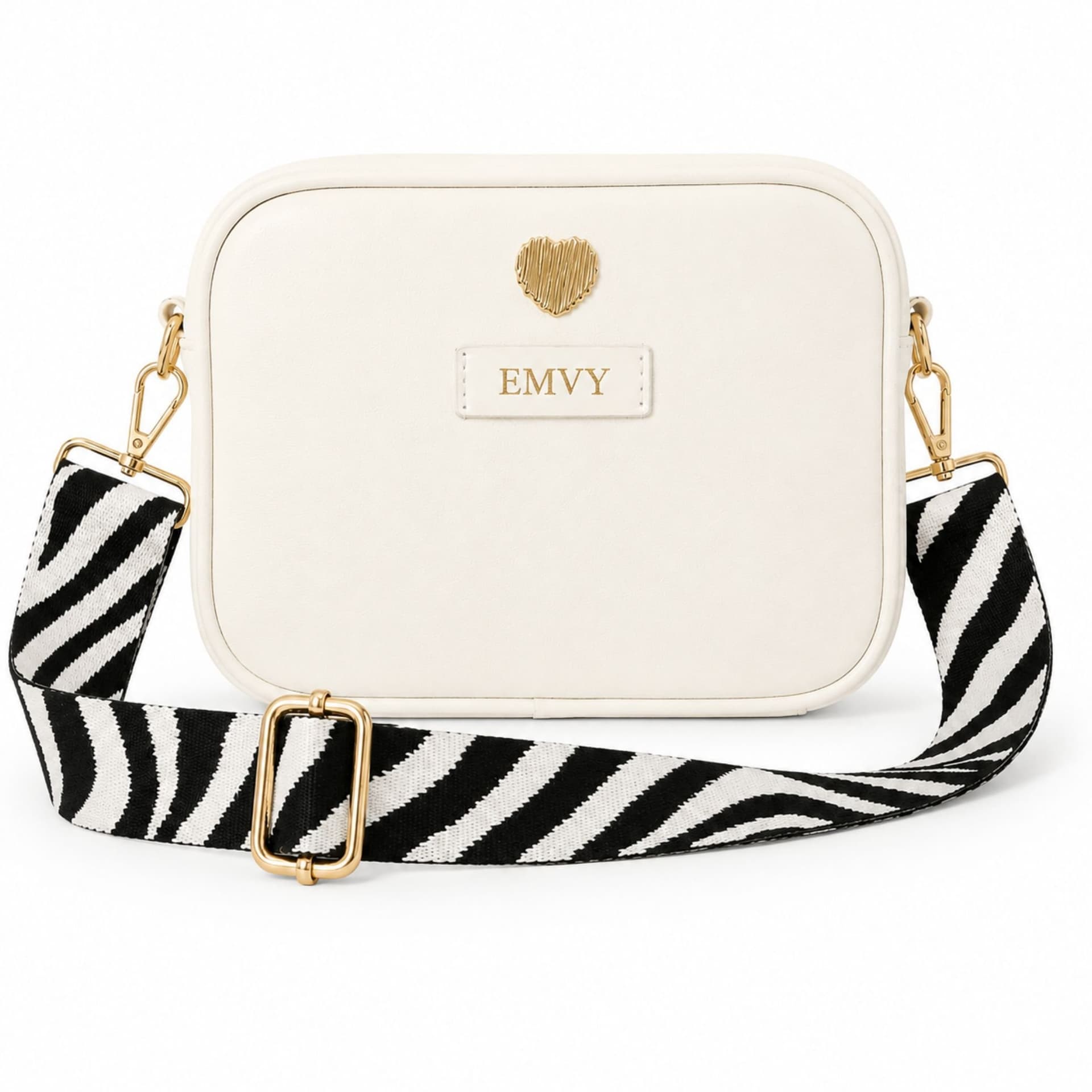 Love EMVY Love EMVY Off-White Genuine Leather Mini Crossbody Bag