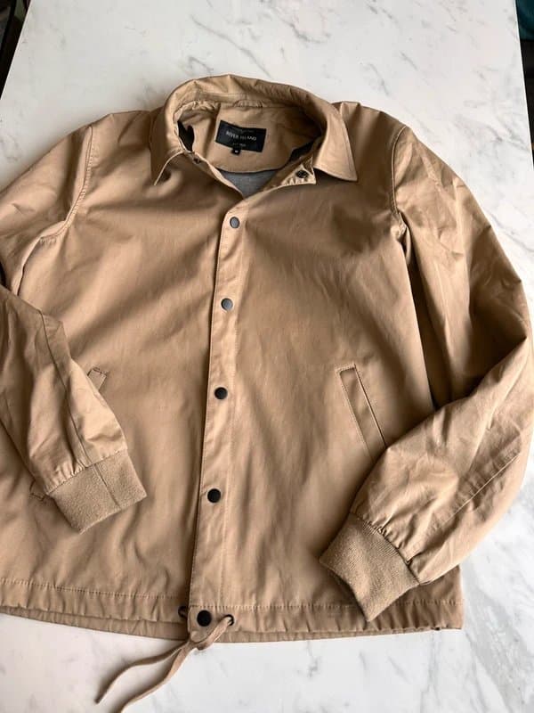 River Island River Island Men's Coach Jacket Size Medium Beige Cotton lightweight