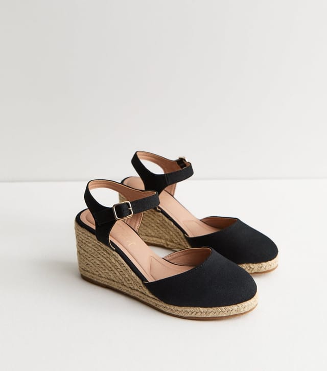 New Look Women's Black Espadrille Wedges Vegan New Look - 3