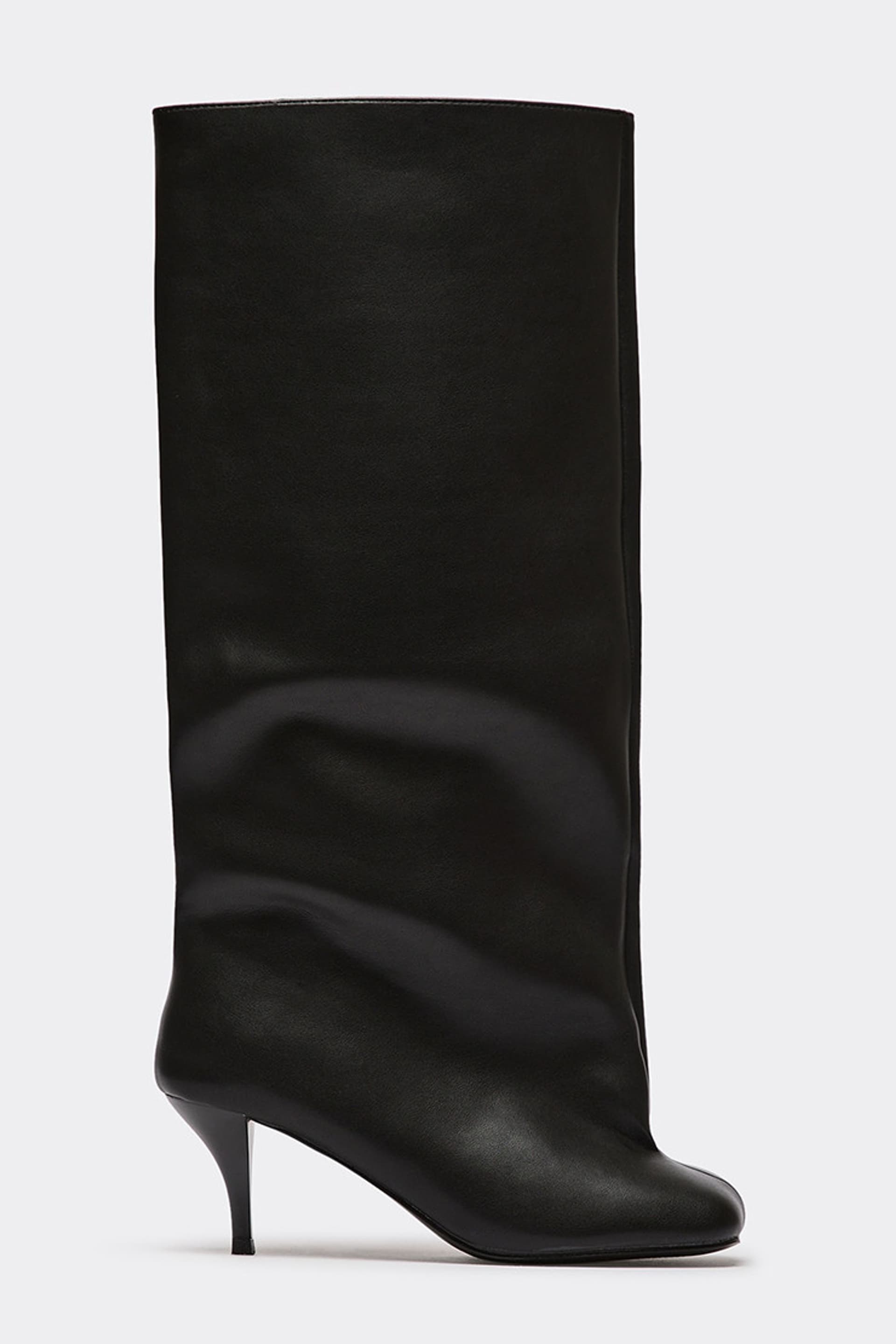 EGO EGO Women's Knee High Faux Leather Kitten Boots in Black