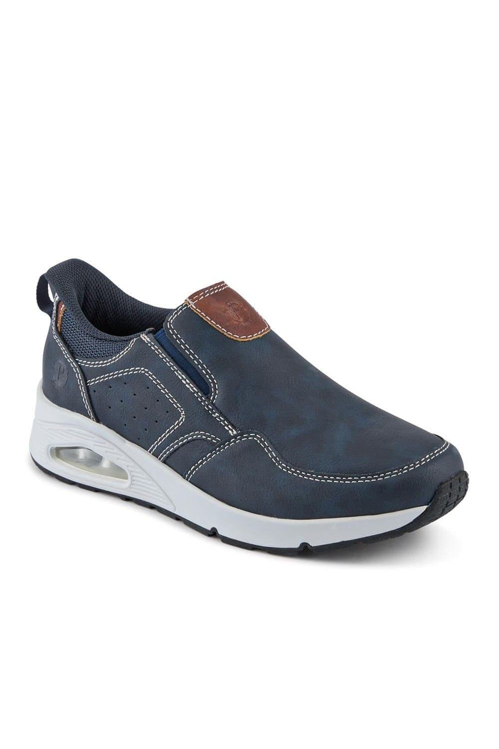 Pavers Pavers Men's Navy Leather Slip-On Shoes
