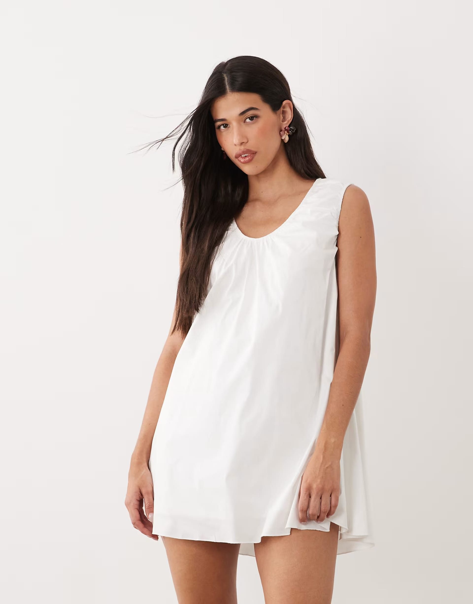 ASOS Fashionkilla White Poplin Mini Dress