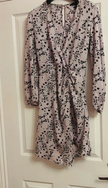 New Look Purple Floral Print Wrap Dress