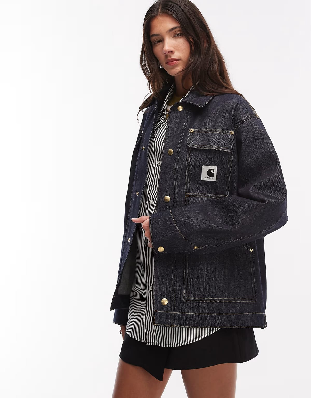ASOS Carhartt WIP OG arctic co-ord rigid denim jacket in blue - 1