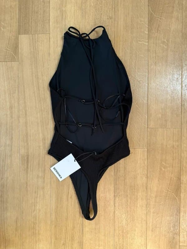 Bershka Women’s Bershka Black Halter Neck Backless Bodysuit Festival Party Holiday Size Small BNWT