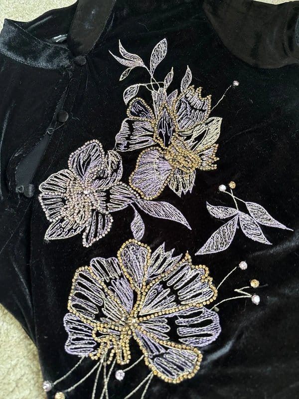 ASOS ASOS Velvet Embroidered Top - 1