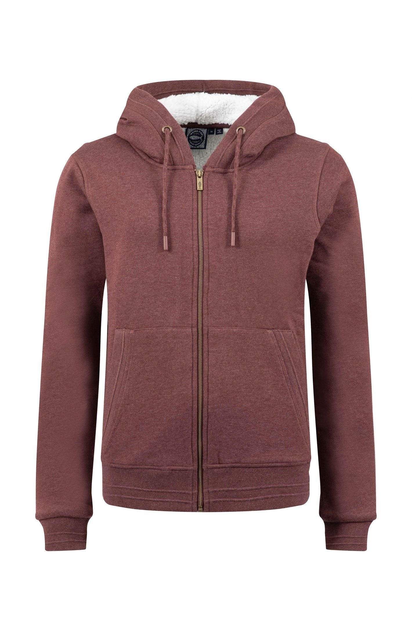 Weird Fish Weird Fish Women's Sevanna Borg Lined Jersey Hoodie in Burgundy - 2