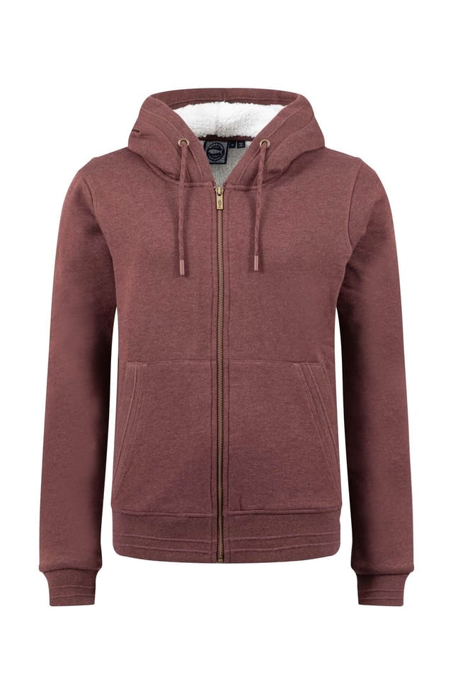 Weird Fish Weird Fish Women's Sevanna Borg Lined Jersey Hoodie in Burgundy - 2