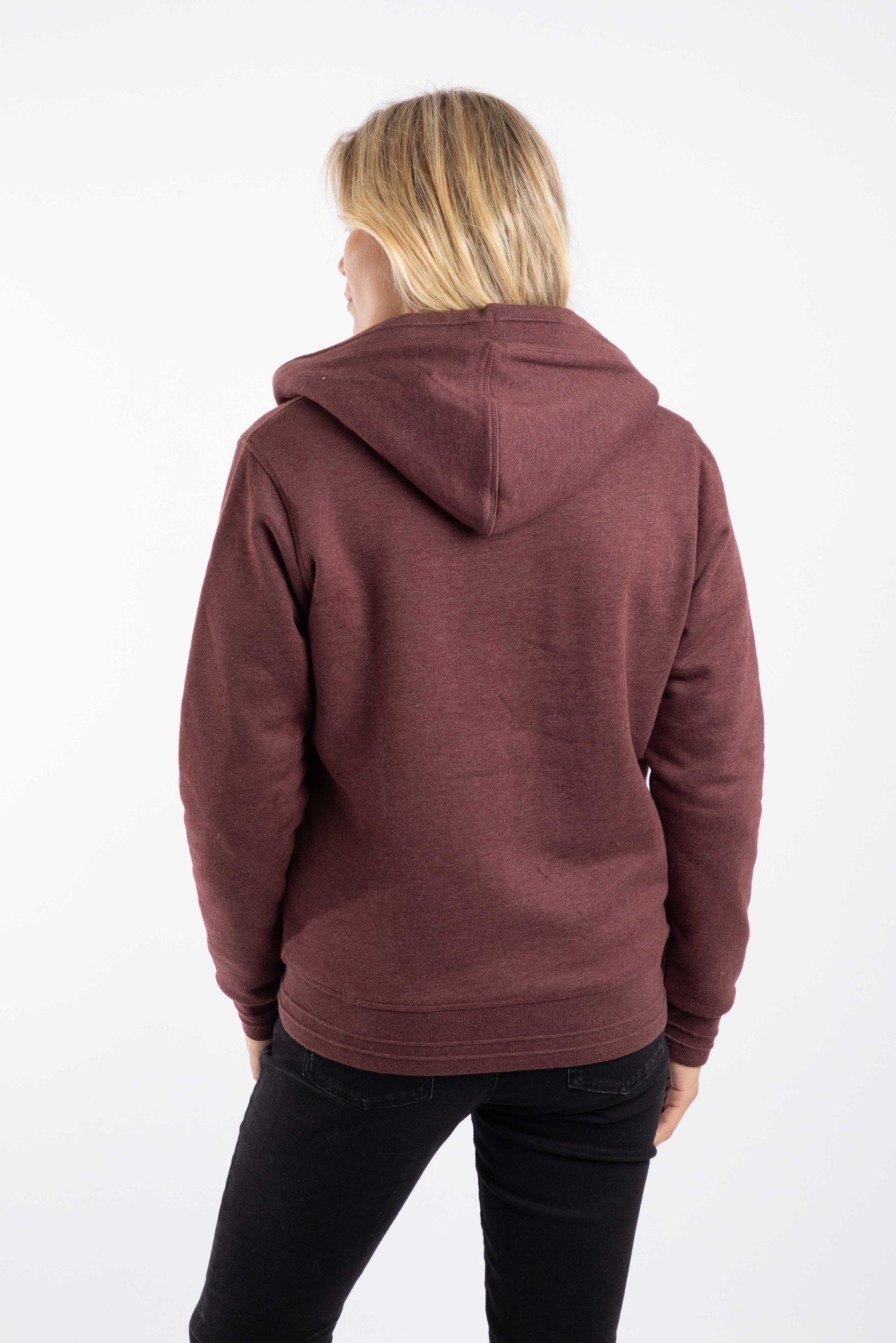 Weird Fish Weird Fish Women's Sevanna Borg Lined Jersey Hoodie in Burgundy - 3