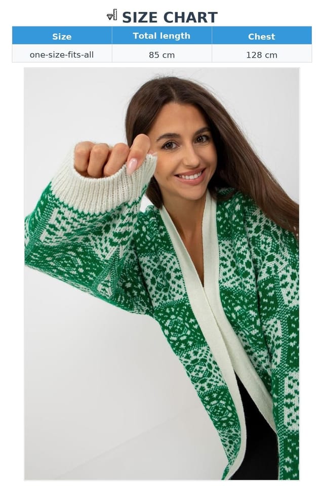 Love Lace Love Lace Women's Unbuttoned Long Sleeve Cardigan in Green - 3