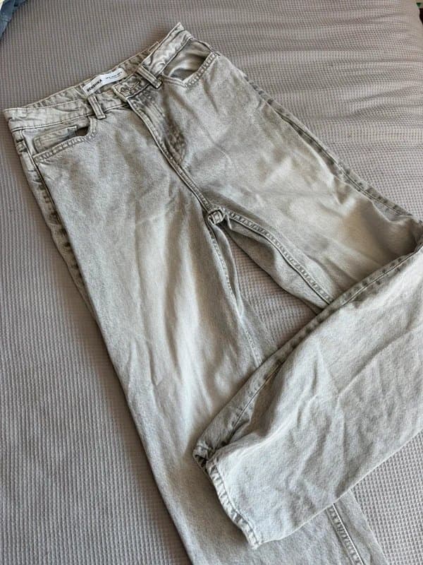 Bershka Bershka grey straight leg jeans 8