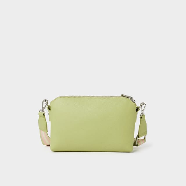 OSPREY LONDON OSPREY LONDON Women's The Stella Leather Crossbody Bag in Light Green - 3
