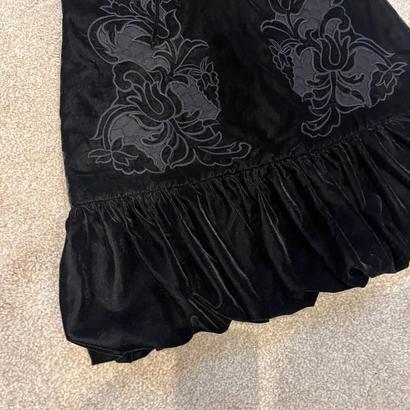 ASOS ASOS Black Chiffon Trim Ruffle Mini Dress  Size 10