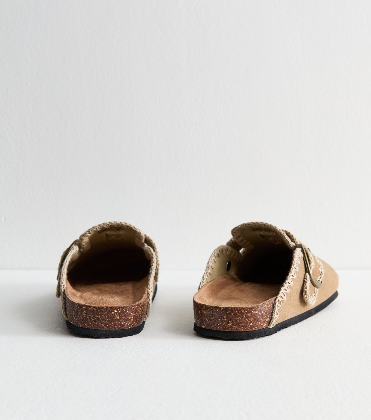 New Look Women's Brown Faux Suede Whipstitched Mules New Look - 4