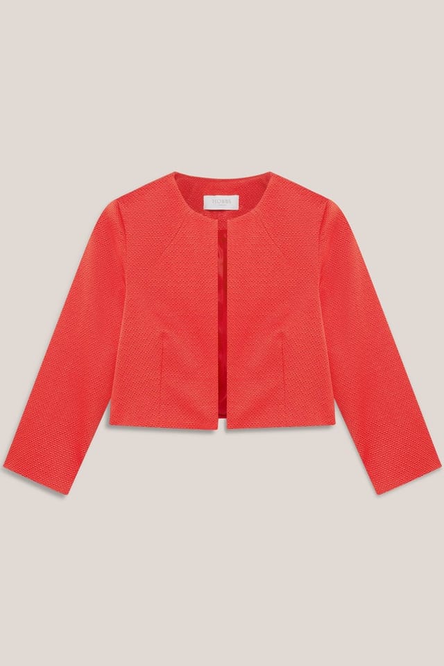 Hobbs London Hobbs London Women's Arizona Cropped Jacket in Scarlet - 2
