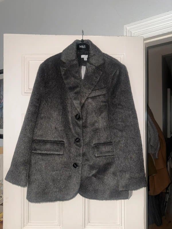 Topshop Topshop Small Grey Brushed Blazer