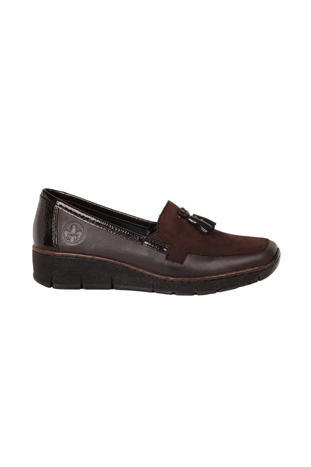 Rieker Rieker Women's 'Grade' Low Wedge Loafers in Brown