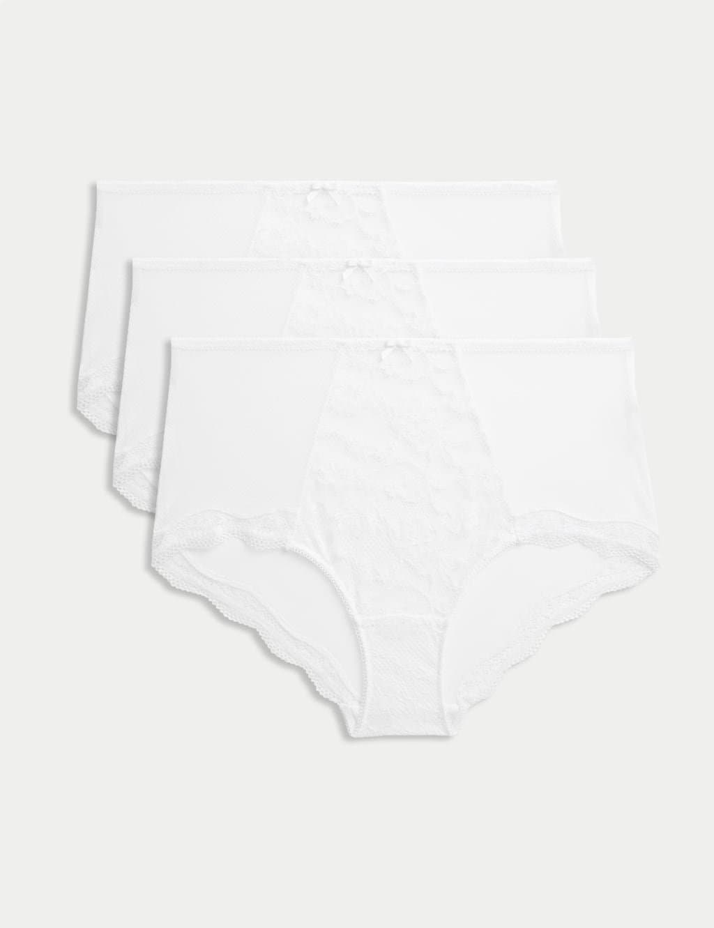 Marks & Spencer M&S 3pk Jasmine Lace High Rise Shorts White