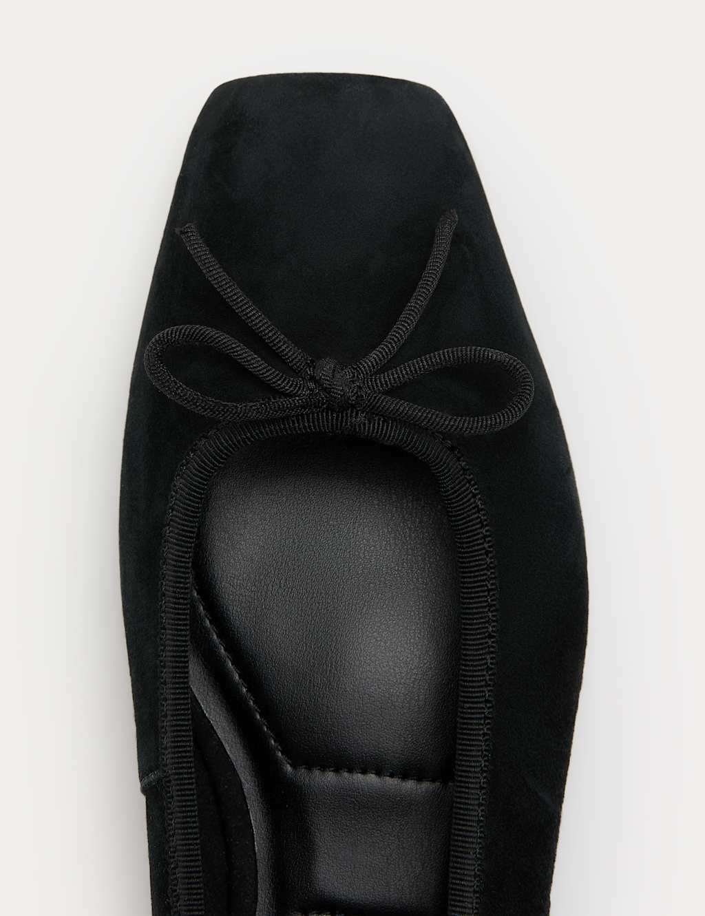 Marks & Spencer M&S Suede Flat Square Toe Ballet Pumps Black - 3