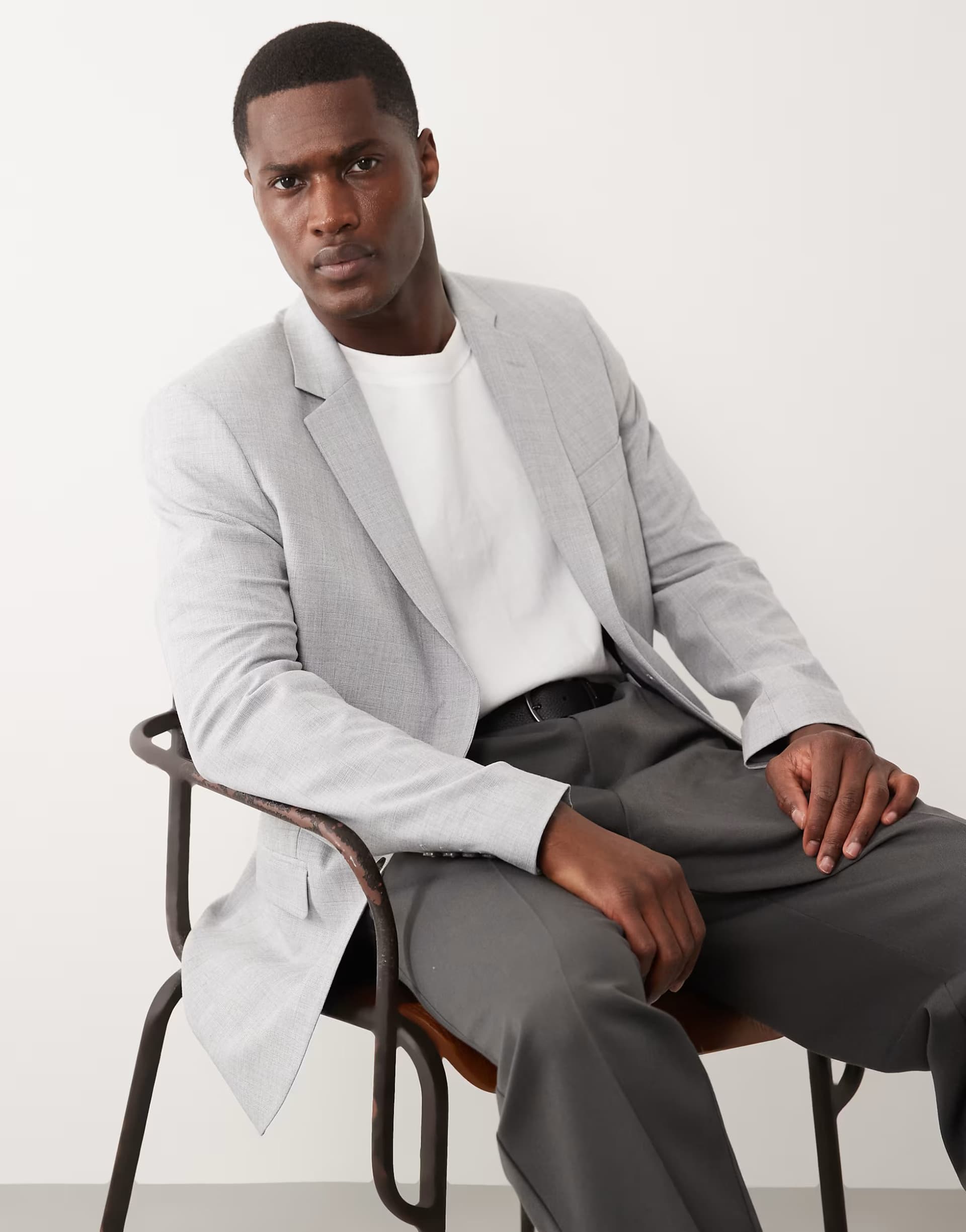 ASOS Mango Paris super slim fit suit blazer co-ord in stone