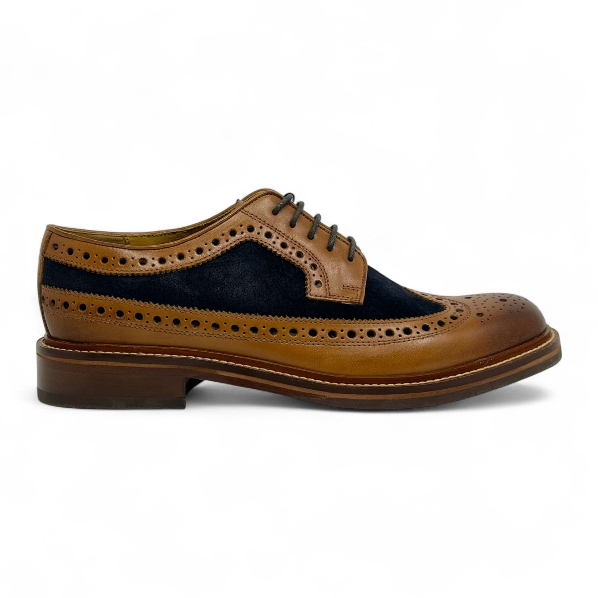 Chapman & Moore Chapman & Moore Men's Leather Suede Brogues Formal Oxford Dress Office Wedding Shoes in Tan