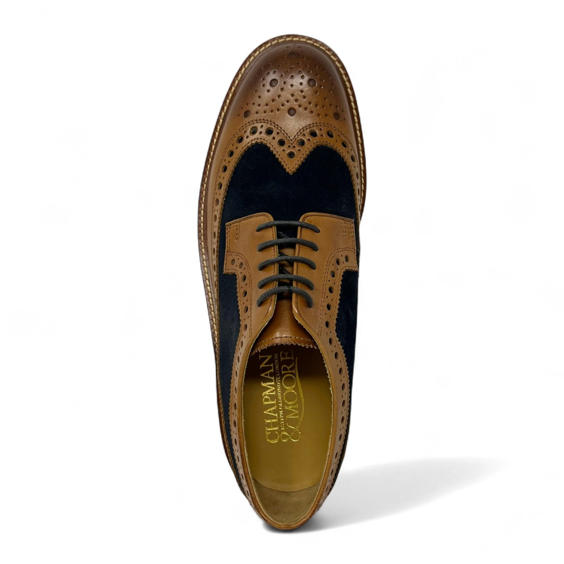 Chapman & Moore Chapman & Moore Men's Leather Suede Brogues Formal Oxford Dress Office Wedding Shoes in Tan - 4