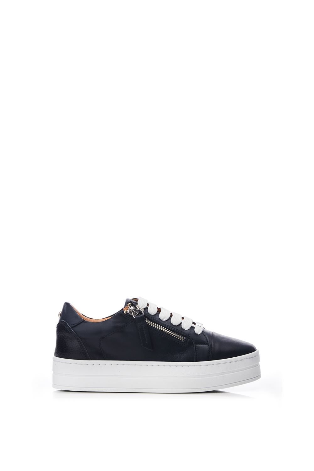 Moda In Pelle Moda In Pelle Women's 'Abbiy' Leather Casual Trainers in Navy - 1