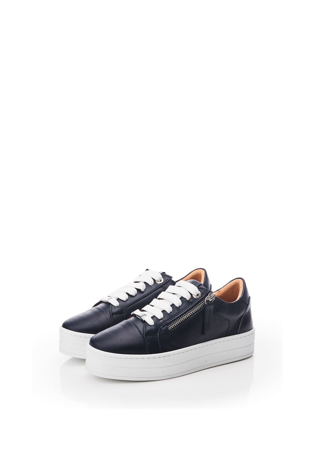 Moda In Pelle Moda In Pelle Women's 'Abbiy' Leather Casual Trainers in Navy - 2