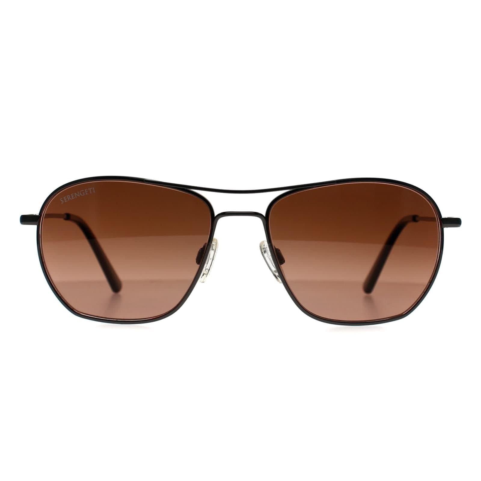 Serengeti Serengeti Men's Aviator Shiny Dark Gunmetal Mineral Polarized Drivers Gradient Photochromic Lunger in Grey