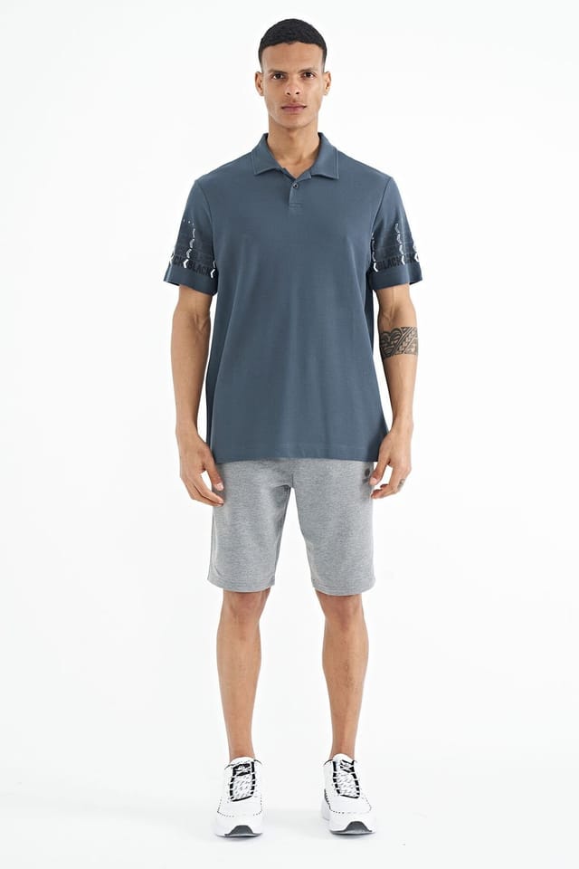 Tommy Life Tommy Life Men's Printed Polo Collar T-Shirt in Grey - 2