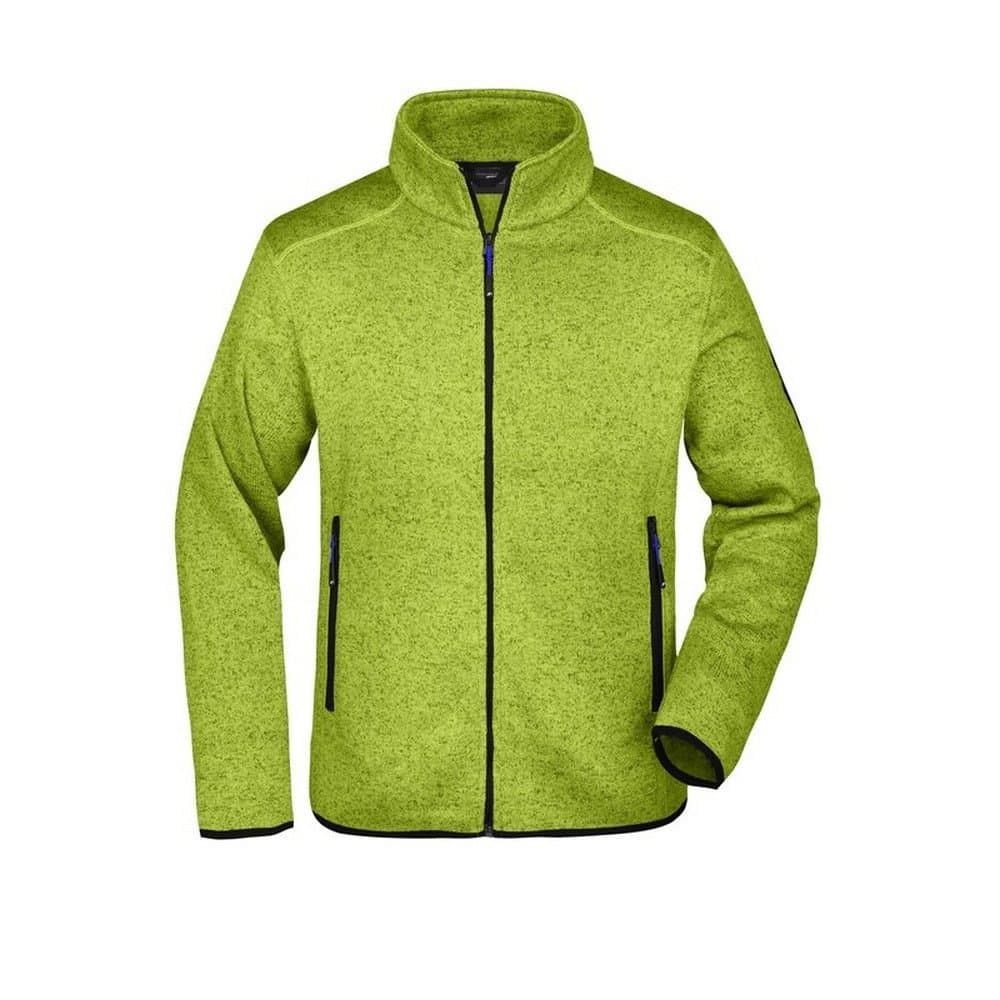 James and Nicholson James and Nicholson Men's Knitted Fleece Jacket in Bright Green