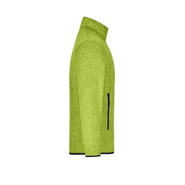 James and Nicholson James and Nicholson Men's Knitted Fleece Jacket in Bright Green - 3