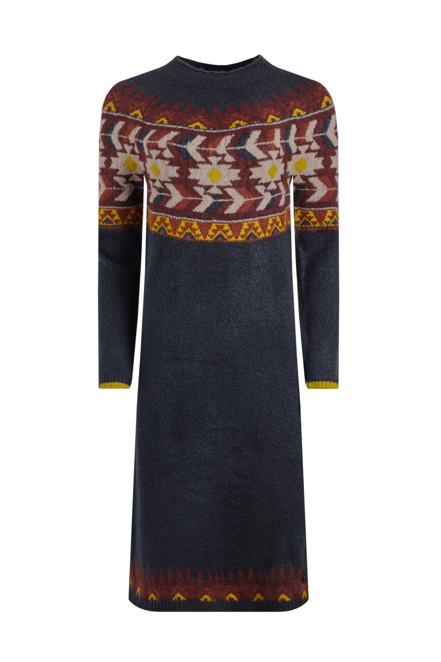 Weird Fish Weird Fish Women's Vondra Knitted Jumper Dress in Navy - 2