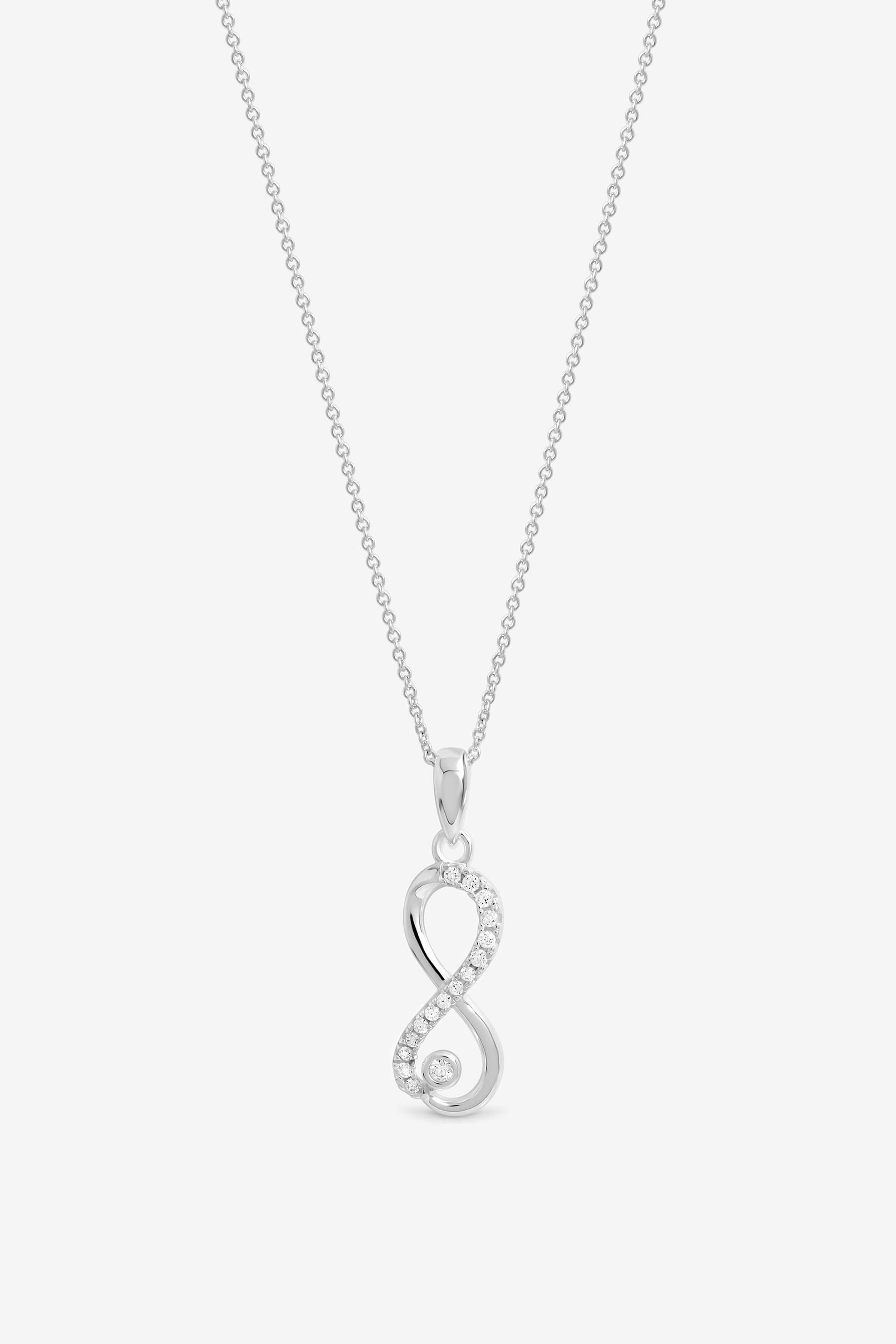 Simply Silver Simply Silver Women's Sterling Silver Plated Infinity Pendant - Gift Pouch