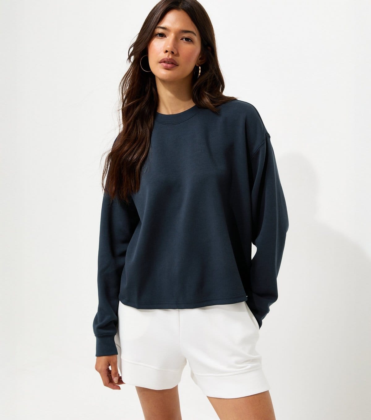 Women's Premium Navy Crew Neck Sweatshirt New Look