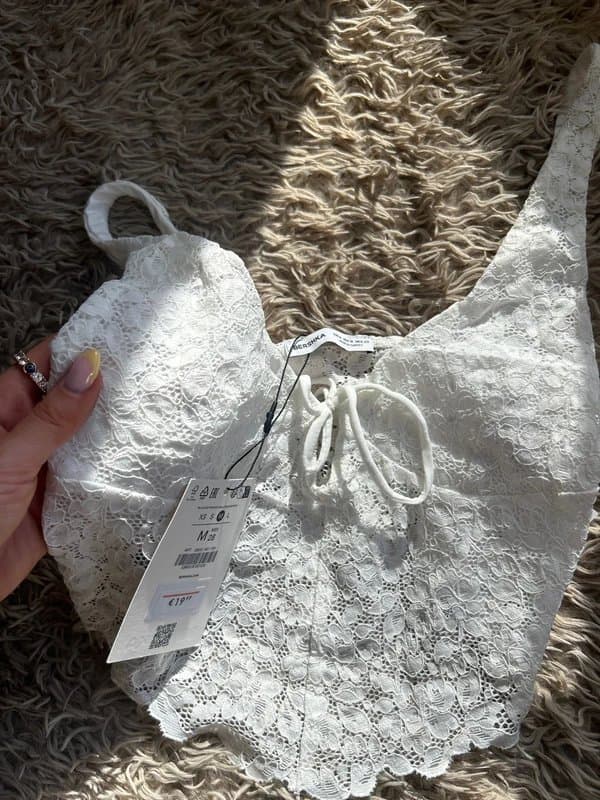 Bershka Bershka white lace top