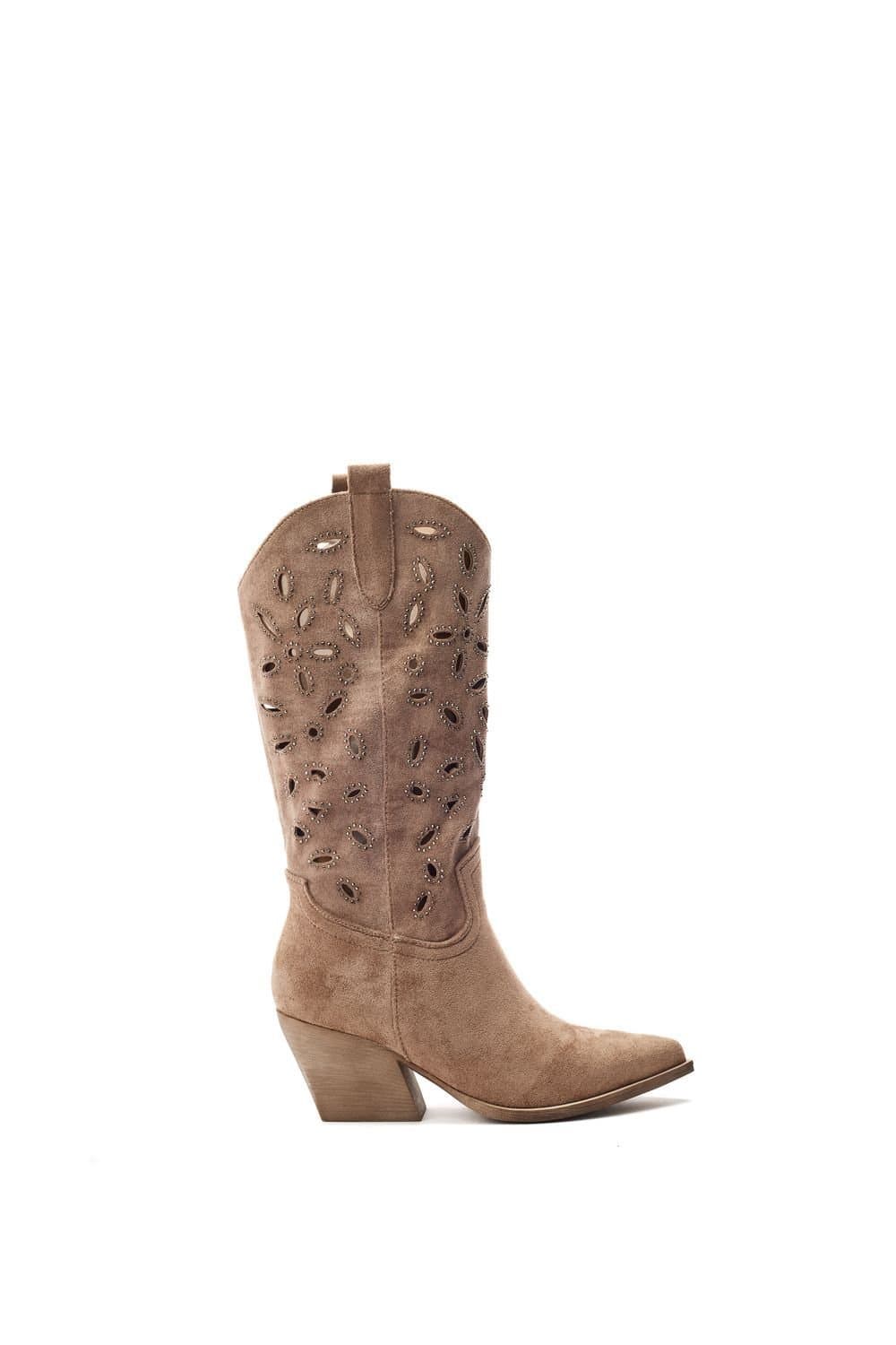 b.soleful b.soleful Women's 'Gloribel' Alcantara Western Boot in Camel