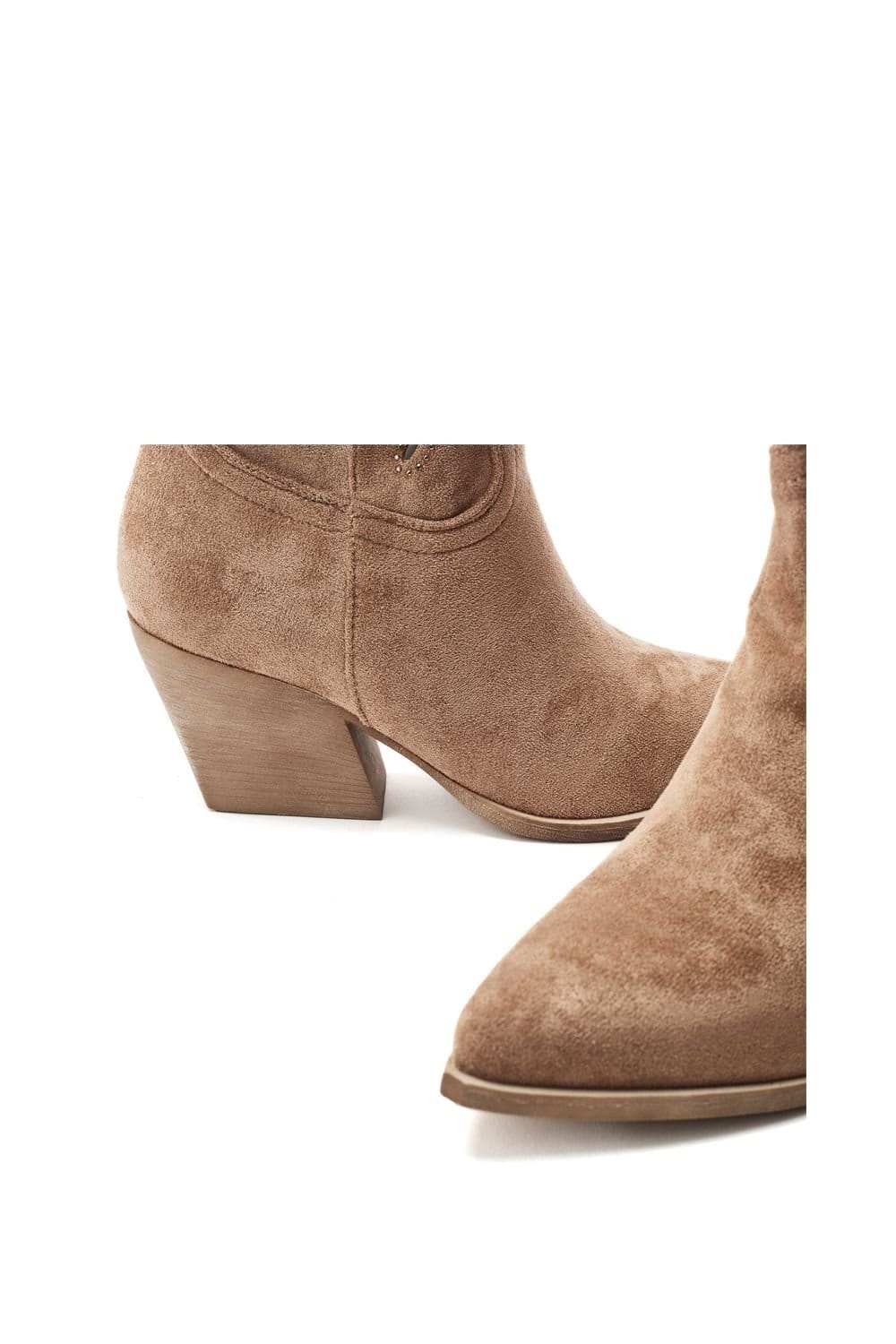 b.soleful b.soleful Women's 'Gloribel' Alcantara Western Boot in Camel - 4