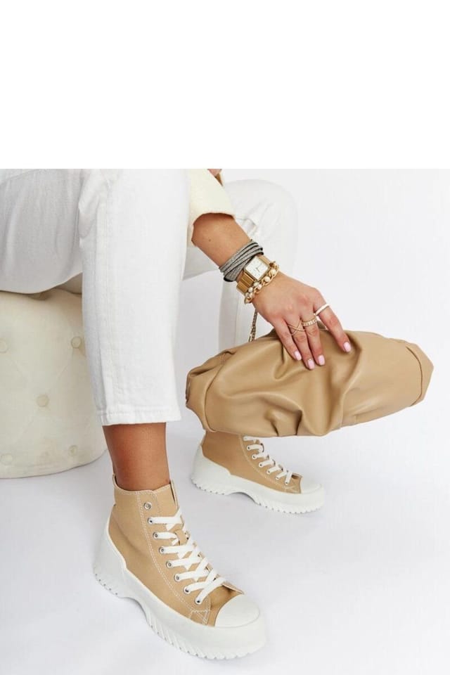 Love Lace Love Lace Women's Ankle Lacing Sneakers for Summer Comfort with Round Toe in Beige - 2