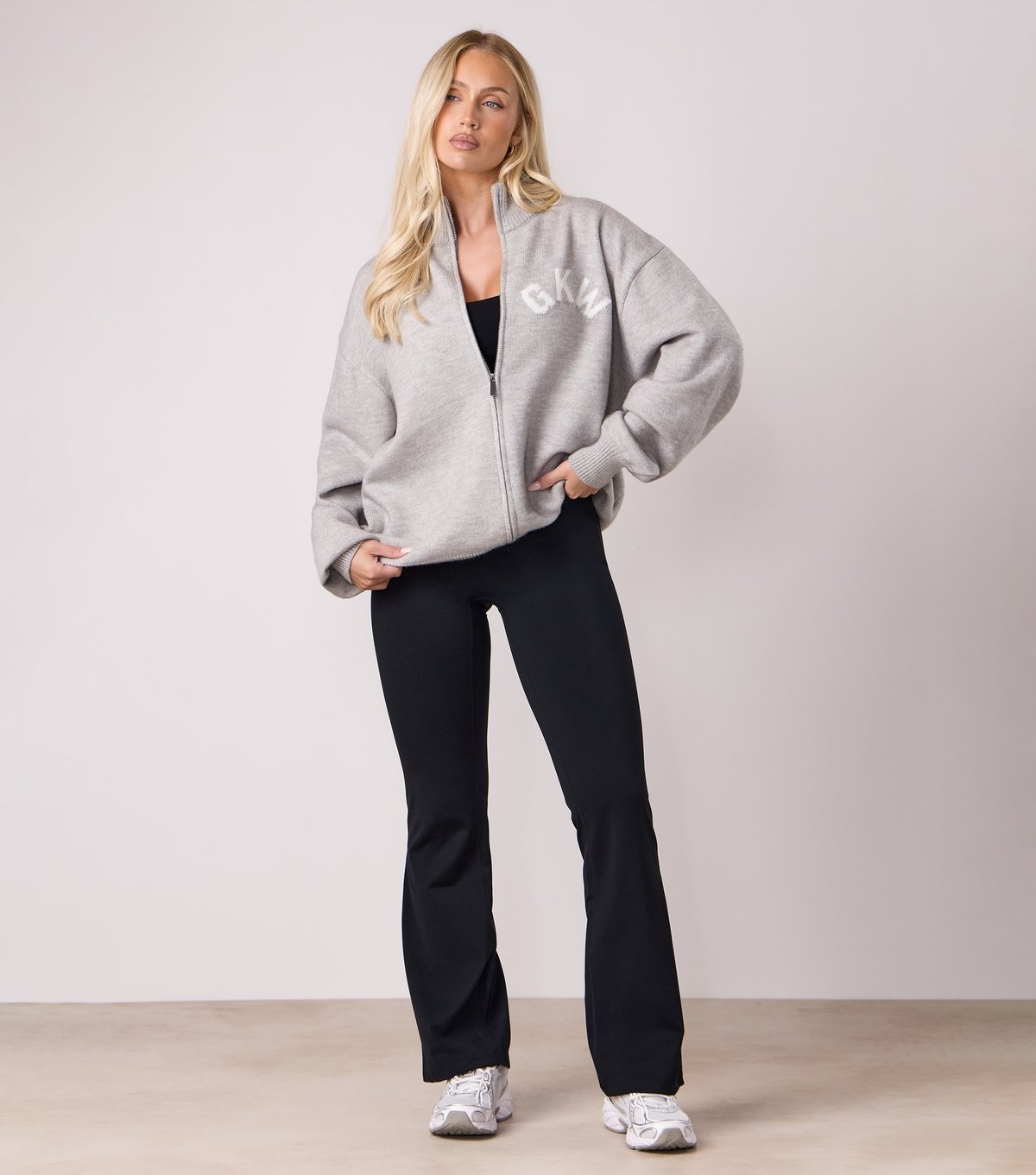 Gym King Women's Grey Restore Knit Full Zip Jumper Gym King New Look - 2