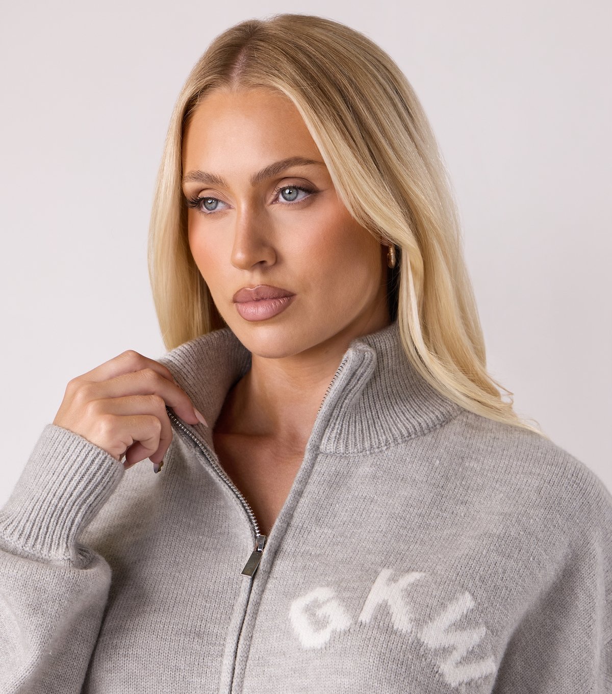 Gym King Women's Grey Restore Knit Full Zip Jumper Gym King New Look - 4