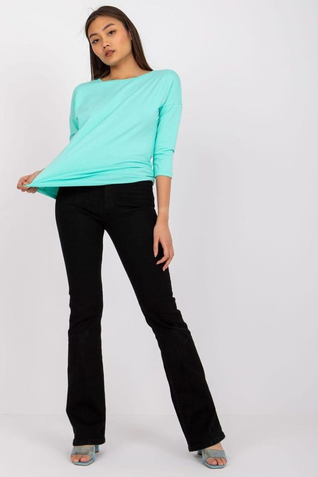 Love Lace Love Lace Women's Everyday Simple 3/4 Sleeve Blouse Style 163359 in Green - 2