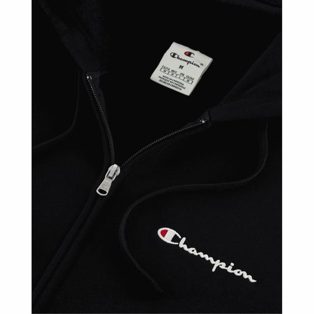 Champion Champion Men's Chest Logo Full Zip Hoodie in Black - 3
