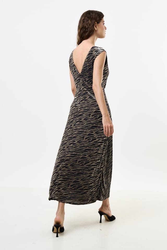 Louche Louche Women's Beyla Zebra Devorie V-Back Midaxi Dress - 2