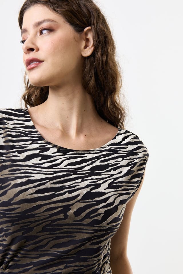 Louche Louche Women's Beyla Zebra Devorie V-Back Midaxi Dress - 3