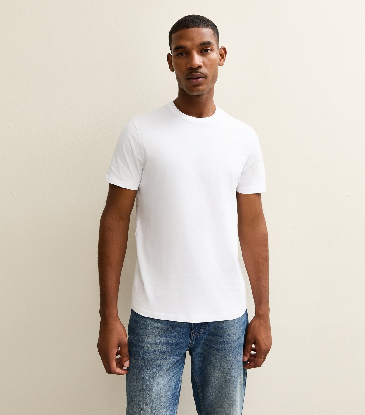 New Look Men's White Regular Crew Neck Jersey T-Shirt New Look - 1
