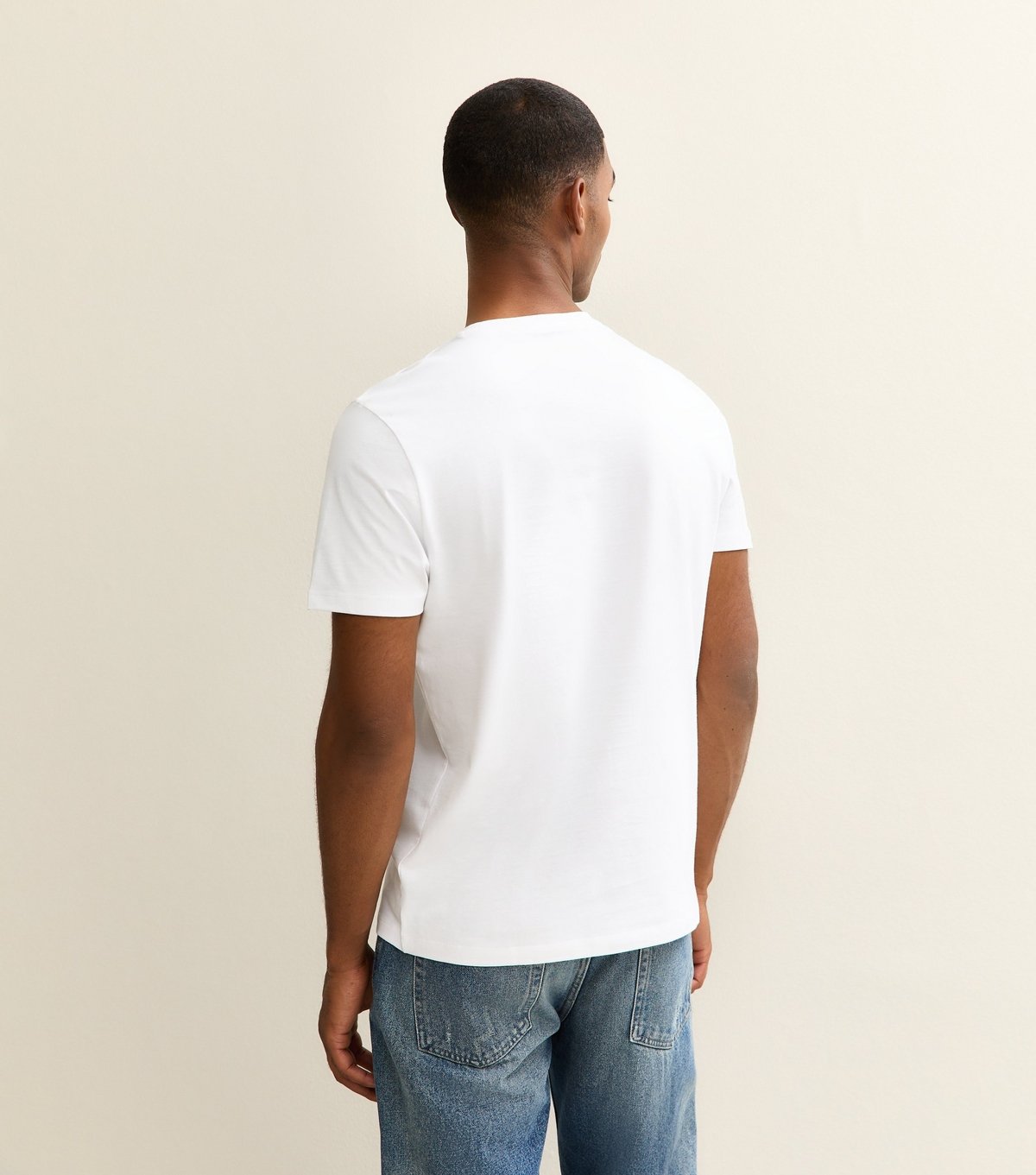 New Look Men's White Regular Crew Neck Jersey T-Shirt New Look - 4