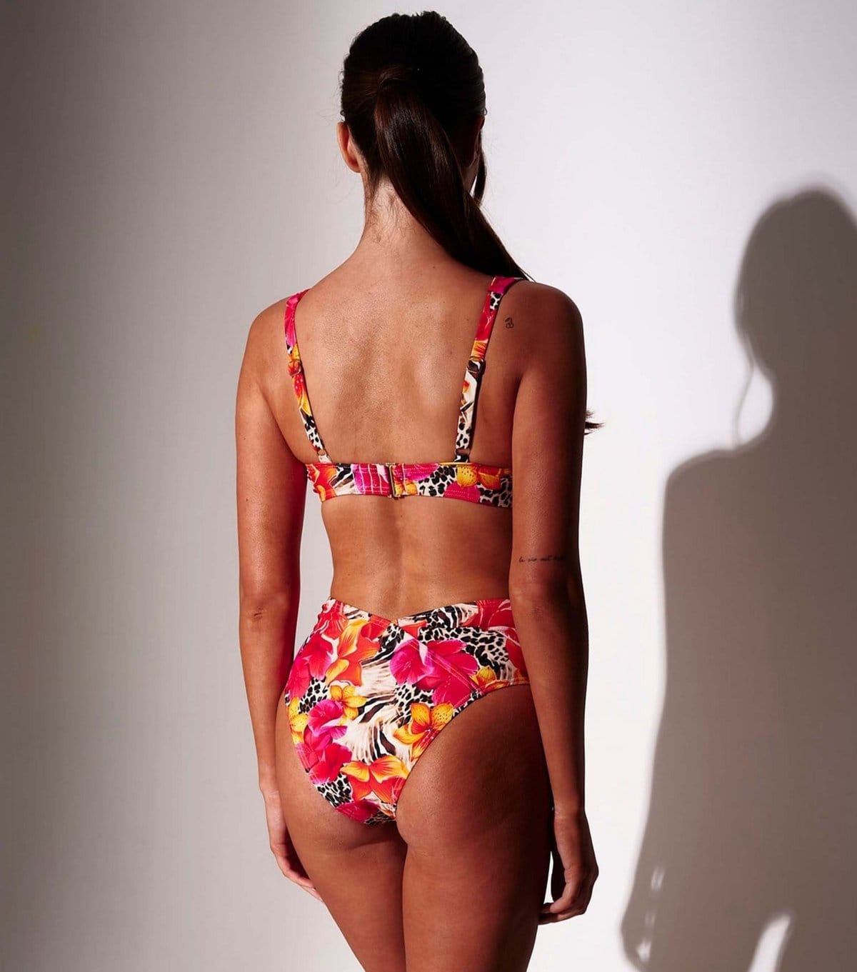 South Beach Women's Orange Leopard Print Floral Bikini Top South Beach New Look - 4