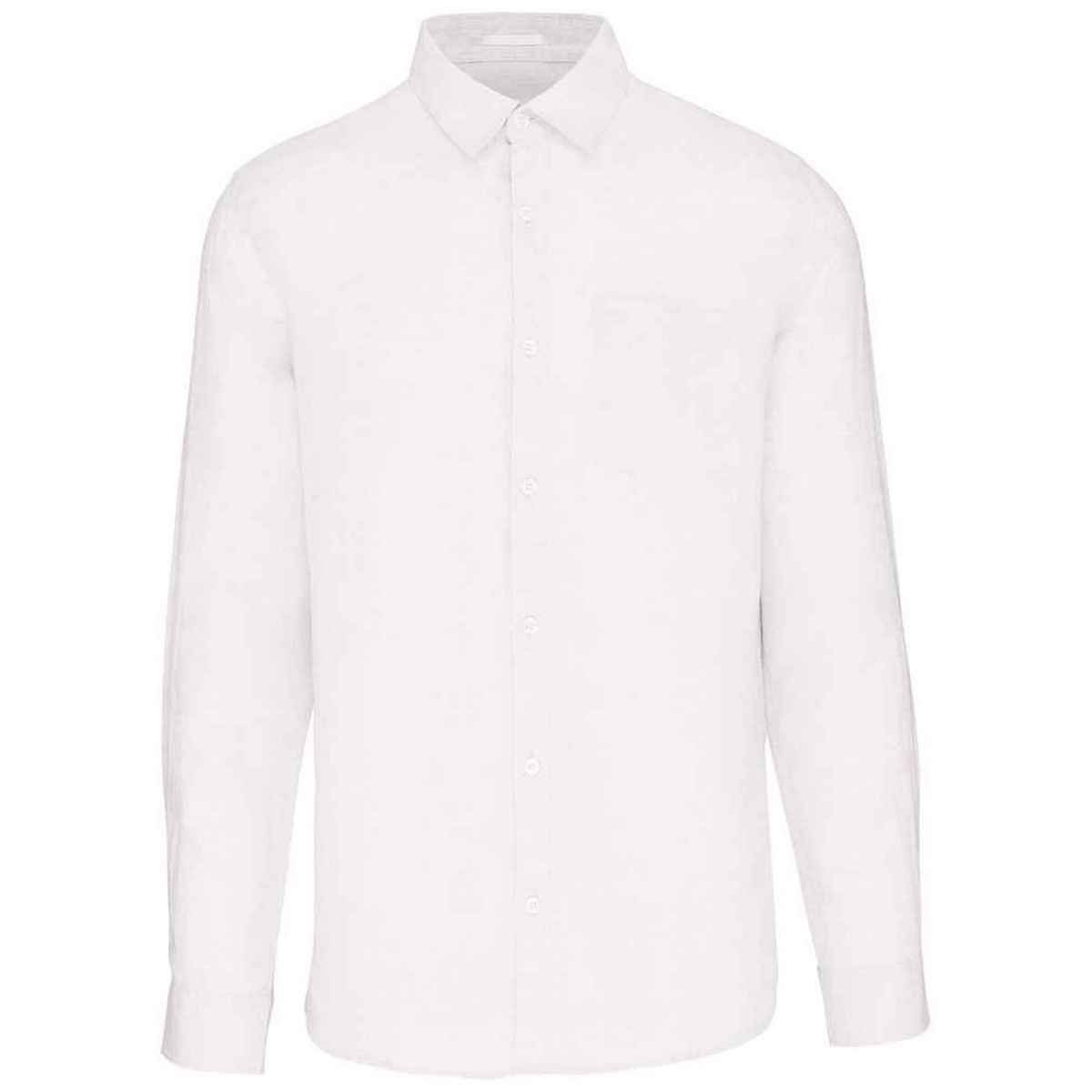 Spasso Spasso Men's Linen Long-Sleeved Shirt in White - 2