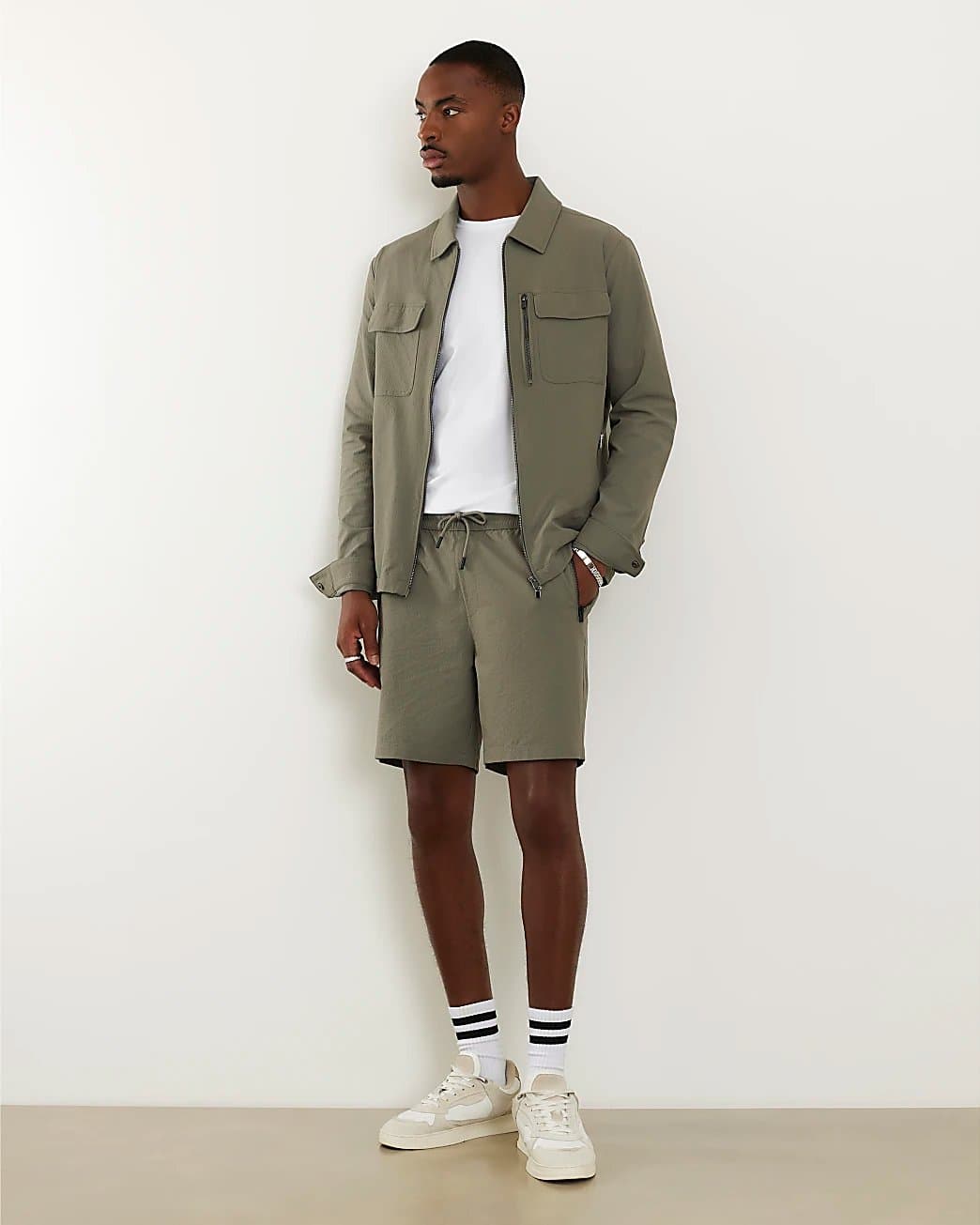 River Island Mens River Island Green Skinny Fit Stretch Shorts